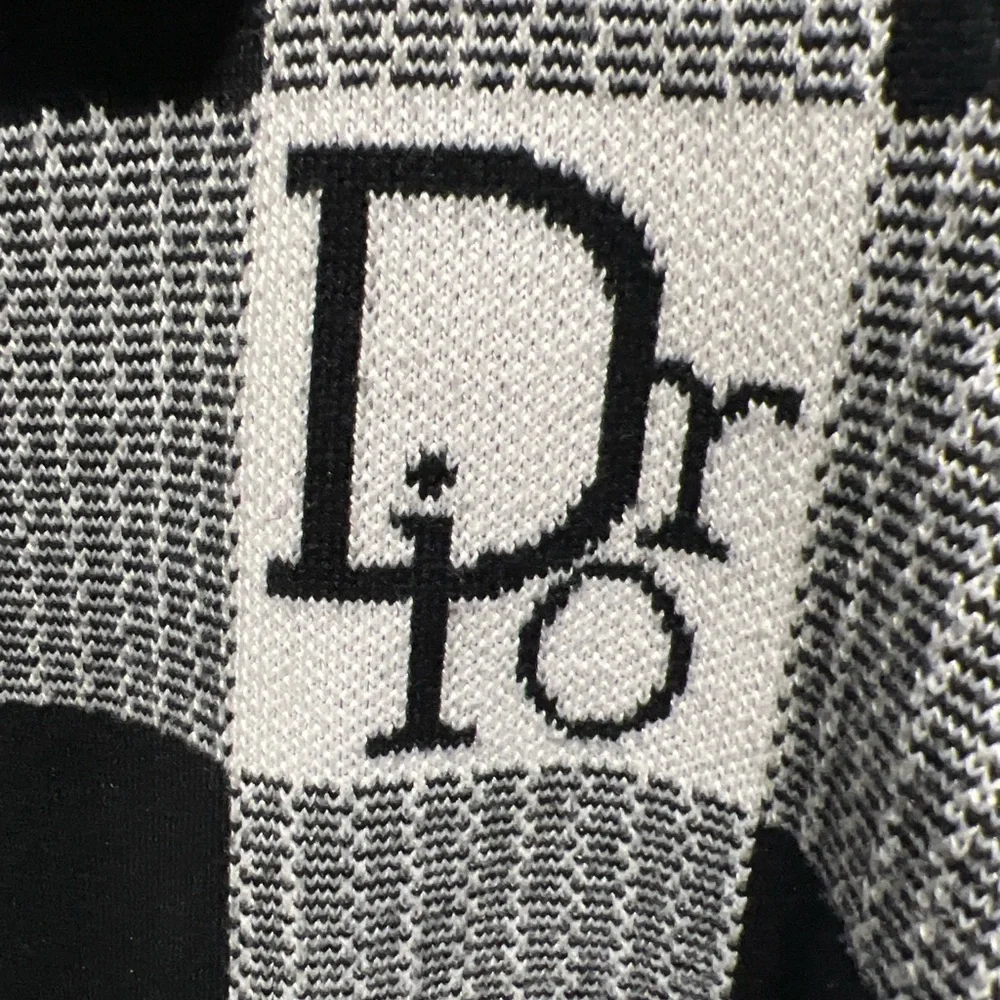 Dior Black and White Zip Up Sweater